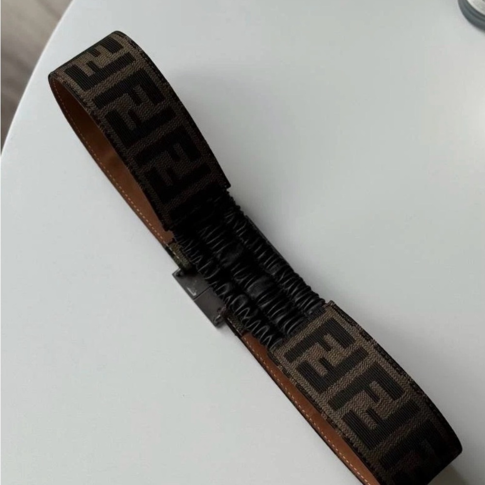 Fendi Black and Brown Belt with Elastic Panel - Picture 8 of 13